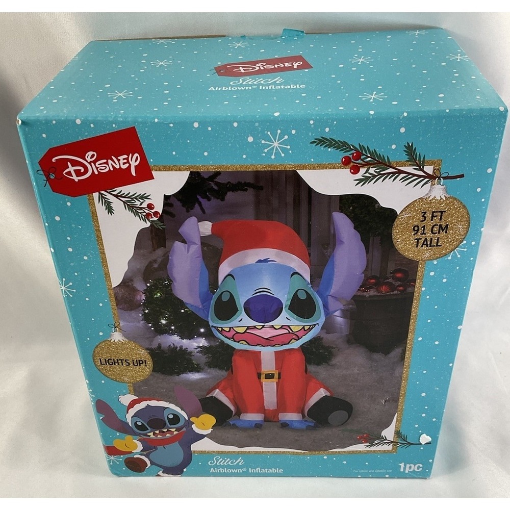 Disney 3 ft Stitch in Santa Suit Airblown Inflatable Gemma Lights Up